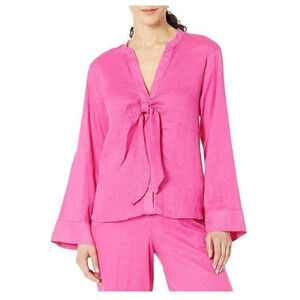 MICHAEL KORS Women's Tied Kimono-Sleeve Blouse Cerise XSmall